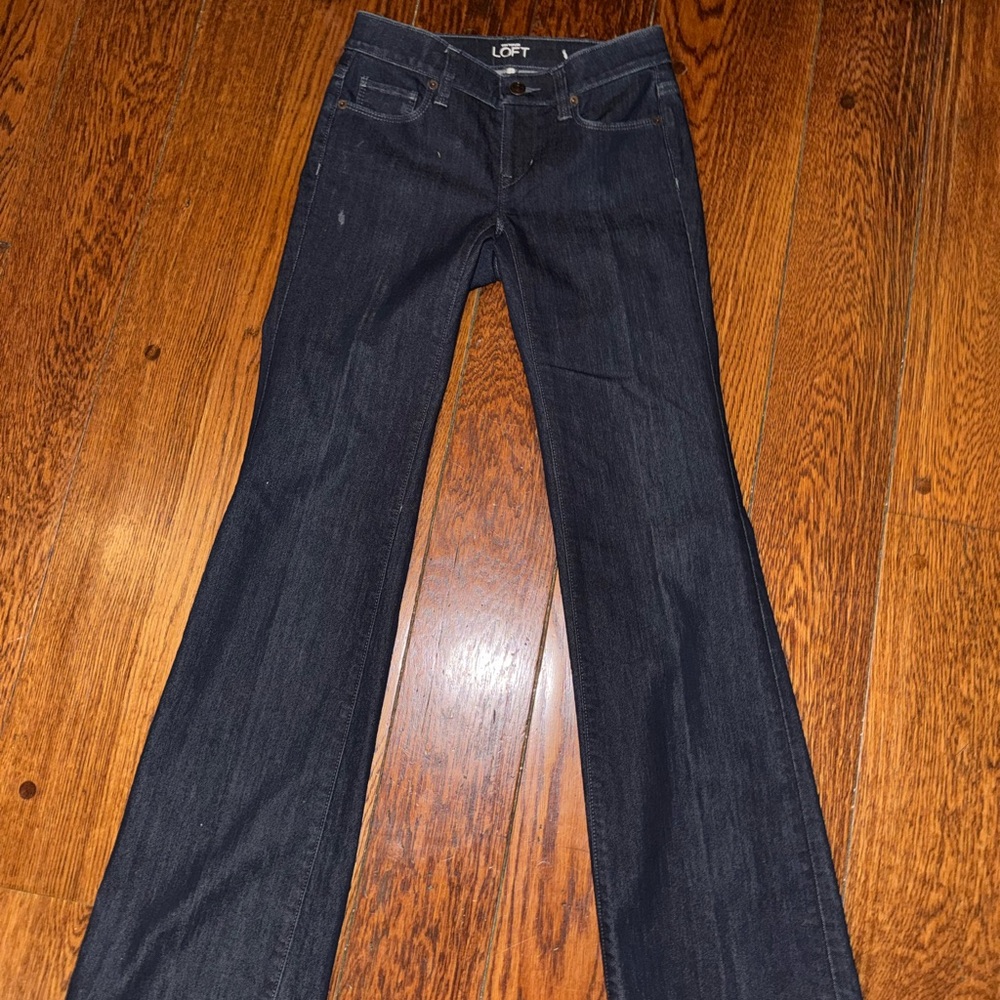 LOFT Women's Deep Indigo Flare Jeans